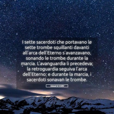 Picture 05 - Giosué 6:13 RIV - I sette sacerdoti che portavano le sette trombe - Bible Verse Picture
