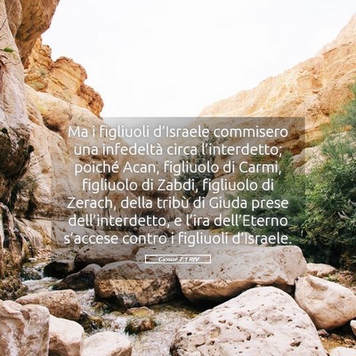 Picture 05 - Giosué 7:1 RIV - Ma i figliuoli d’Israele commisero una - Bible Verse Picture