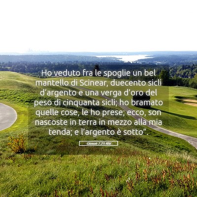 Picture 05 - Giosué 7:21 RIV - Ho veduto fra le spoglie un bel mantello di - Bible Verse Picture
