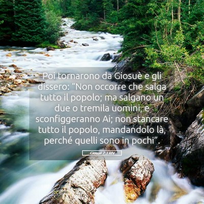 Picture 05 - Giosué 7:3 RIV - Poi tornarono da Giosuè e gli dissero: “Non - Bible Verse Picture