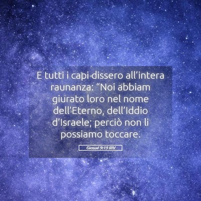 Picture 05 - Giosué 9:19 RIV - E tutti i capi dissero all’intera raunanza: - Bible Verse Picture