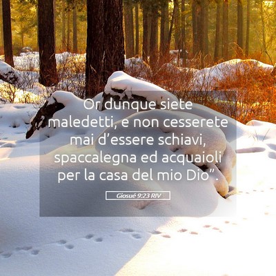 Picture 05 - Giosué 9:23 RIV - Or dunque siete maledetti, e non cesserete mai - Bible Verse Picture
