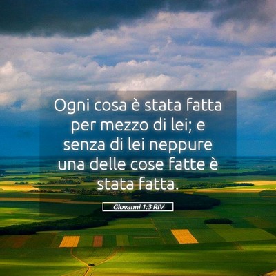 Picture 05 - Giovanni 1:3 RIV - Ogni cosa è stata fatta per mezzo di lei; e - Bible Verse Picture