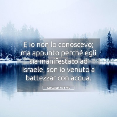 Picture 05 - Giovanni 1:31 RIV - E io non lo conoscevo; ma appunto perché egli - Bible Verse Picture
