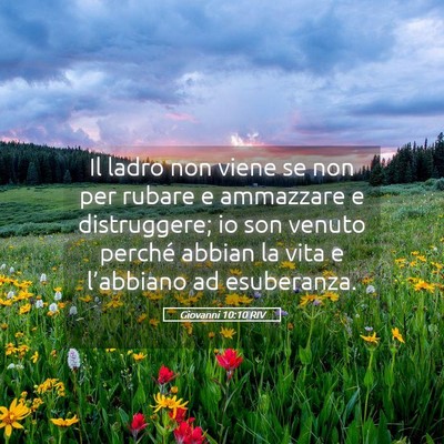 Picture 05 - Giovanni 10:10 RIV - Il ladro non viene se non per rubare e ammazzare - Bible Verse Picture
