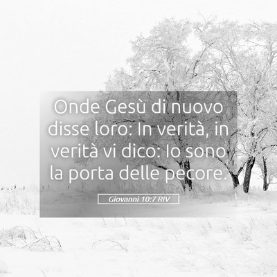 Picture 05 - Giovanni 10:7 RIV - Onde Gesù di nuovo disse loro: In verità, in - Bible Verse Picture