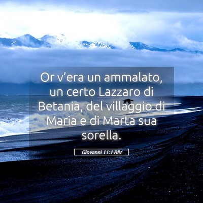 Picture 05 - Giovanni 11:1 RIV - Or v’era un ammalato, un certo Lazzaro di - Bible Verse Picture