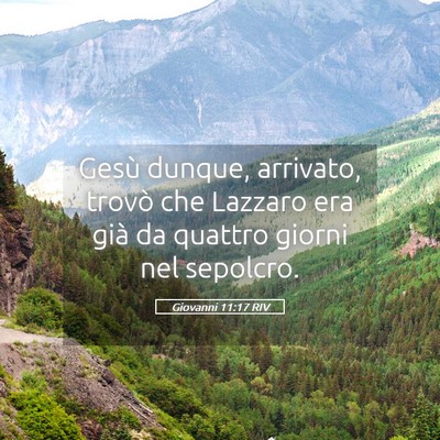 Picture 05 - Giovanni 11:17 RIV - Gesù dunque, arrivato, trovò che Lazzaro era - Bible Verse Picture