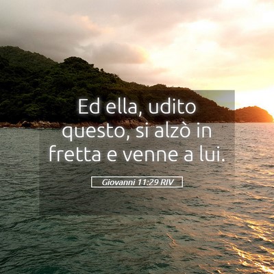 Picture 05 - Giovanni 11:29 RIV - Ed ella, udito questo, si alzò in fretta e venne - Bible Verse Picture
