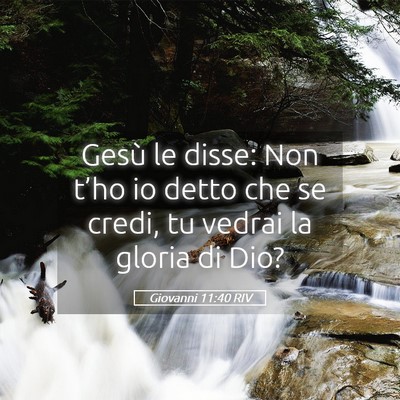 Picture 05 - Giovanni 11:40 RIV - Gesù le disse: Non t’ho io detto che se credi, - Bible Verse Picture