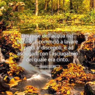 Picture 05 - Giovanni 13:5 RIV - Poi mise dell’acqua nel bacino, e cominciò a - Bible Verse Picture