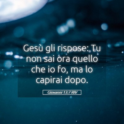 Picture 05 - Giovanni 13:7 RIV - Gesù gli rispose: Tu non sai ora quello che io - Bible Verse Picture