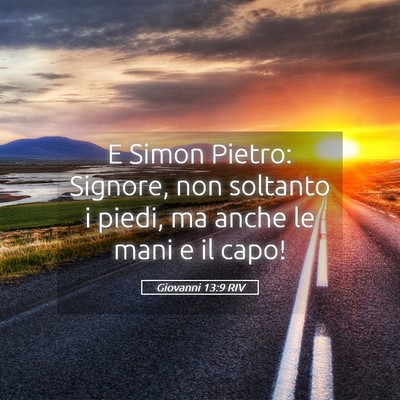 Picture 05 - Giovanni 13:9 RIV - E Simon Pietro: Signore, non soltanto i piedi, ma - Bible Verse Picture