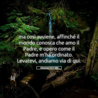 Picture 05 - Giovanni 14:31 RIV - ma così avviene, affinché il mondo conosca che - Bible Verse Picture