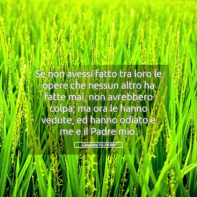 Picture 05 - Giovanni 15:24 RIV - Se non avessi fatto tra loro le opere che nessun - Bible Verse Picture