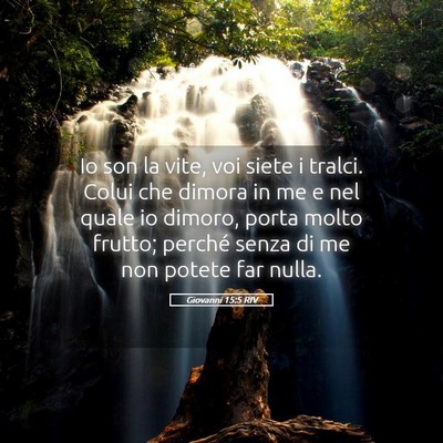 Picture 05 - Giovanni 15:5 RIV - Io son la vite, voi siete i tralci. Colui che - Bible Verse Picture
