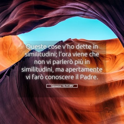 Picture 05 - Giovanni 16:25 RIV - Queste cose v’ho dette in similitudini; l’ora - Bible Verse Picture