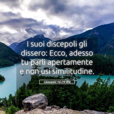 Picture 05 - Giovanni 16:29 RIV - I suoi discepoli gli dissero: Ecco, adesso tu - Bible Verse Picture