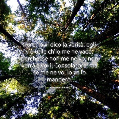 Picture 05 - Giovanni 16:7 RIV - Pure, io vi dico la verità, egli v’è utile - Bible Verse Picture