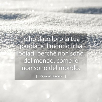 Picture 05 - Giovanni 17:14 RIV - Io ho dato loro la tua parola; e il mondo li ha - Bible Verse Picture