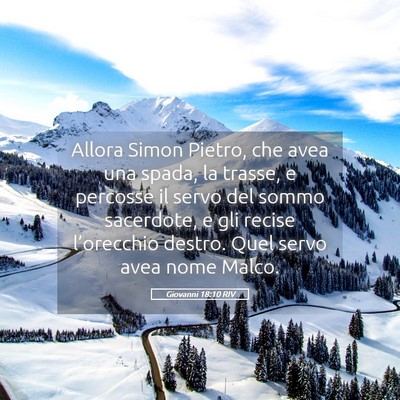 Picture 05 - Giovanni 18:10 RIV - Allora Simon Pietro, che avea una spada, la - Bible Verse Picture