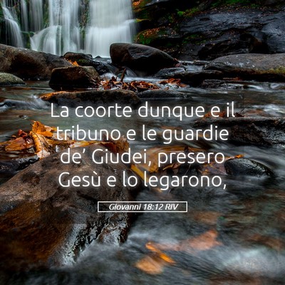 Picture 05 - Giovanni 18:12 RIV - La coorte dunque e il tribuno e le guardie de’ - Bible Verse Picture