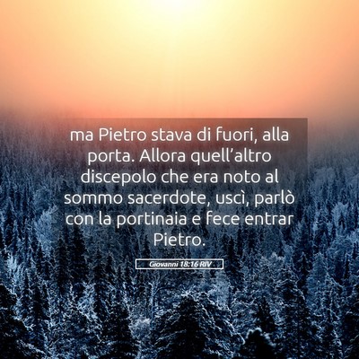 Picture 05 - Giovanni 18:16 RIV - ma Pietro stava di fuori, alla porta. Allora - Bible Verse Picture