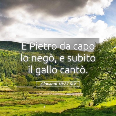 Picture 05 - Giovanni 18:27 RIV - E Pietro da capo lo negò, e subito il gallo - Bible Verse Picture
