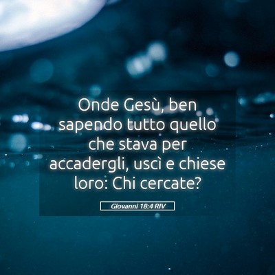 Picture 05 - Giovanni 18:4 RIV - Onde Gesù, ben sapendo tutto quello che stava - Bible Verse Picture