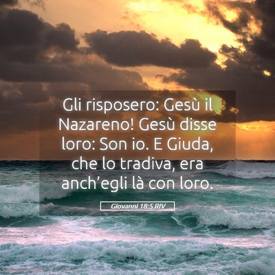 Picture 05 - Giovanni 18:5 RIV - Gli risposero: Gesù il Nazareno! Gesù disse - Bible Verse Picture