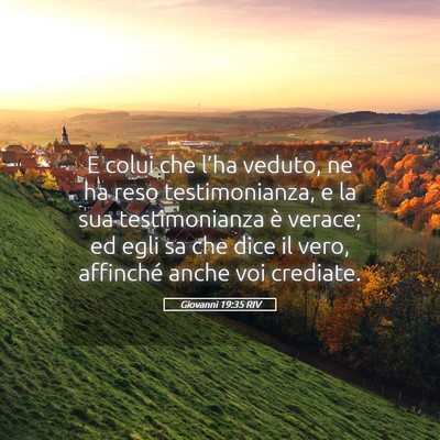 Picture 05 - Giovanni 19:35 RIV - E colui che l’ha veduto, ne ha reso - Bible Verse Picture