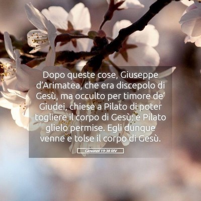 Picture 05 - Giovanni 19:38 RIV - Dopo queste cose, Giuseppe d’Arimatea, che era - Bible Verse Picture