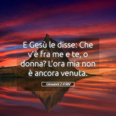 Picture 05 - Giovanni 2:4 RIV - E Gesù le disse: Che v’è fra me e te, o - Bible Verse Picture