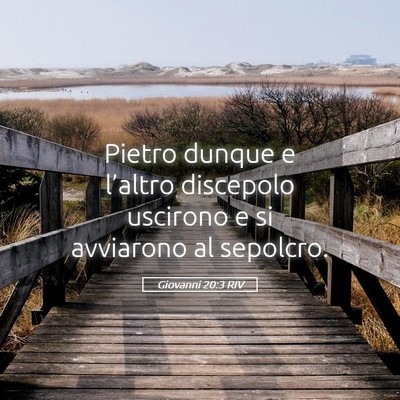 Picture 05 - Giovanni 20:3 RIV - Pietro dunque e l’altro discepolo uscirono e si - Bible Verse Picture