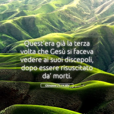 Picture 05 - Giovanni 21:14 RIV - Quest’era già la terza volta che Gesù si - Bible Verse Picture