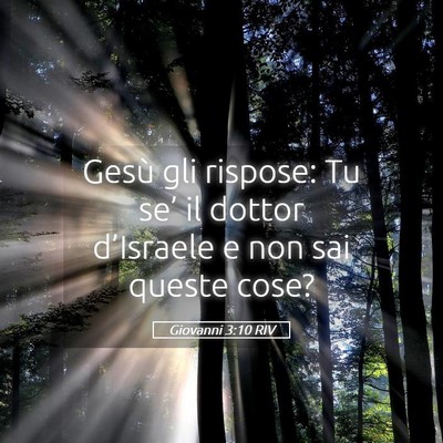 Picture 05 - Giovanni 3:10 RIV - Gesù gli rispose: Tu se’ il dottor d’Israele - Bible Verse Picture