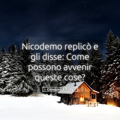 Picture 05 - Giovanni 3:9 RIV - Nicodemo replicò e gli disse: Come possono - Bible Verse Picture