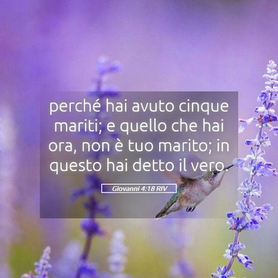 Picture 05 - Giovanni 4:18 RIV - perché hai avuto cinque mariti; e quello che hai - Bible Verse Picture