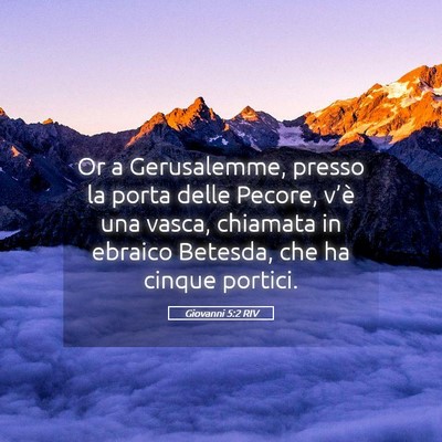 Picture 05 - Giovanni 5:2 RIV - Or a Gerusalemme, presso la porta delle Pecore, - Bible Verse Picture