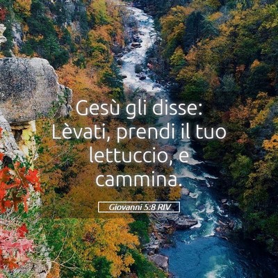 Picture 05 - Giovanni 5:8 RIV - Gesù gli disse: Lèvati, prendi il tuo - Bible Verse Picture