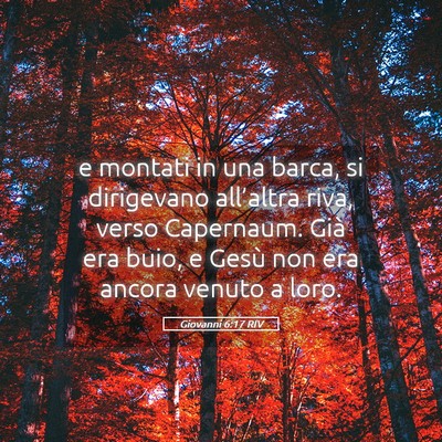 Picture 05 - Giovanni 6:17 RIV - e montati in una barca, si dirigevano all’altra - Bible Verse Picture