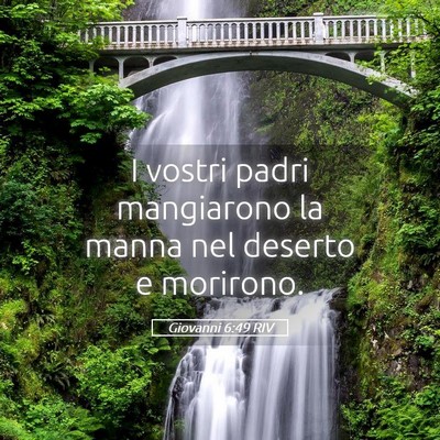 Picture 05 - Giovanni 6:49 RIV - I vostri padri mangiarono la manna nel deserto e - Bible Verse Picture