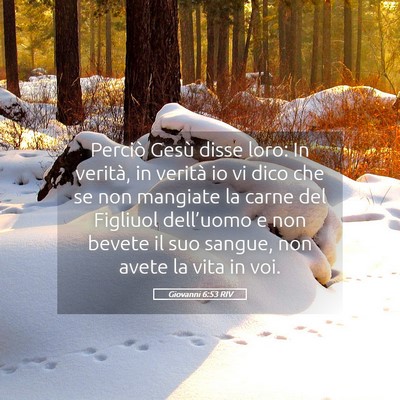 Picture 05 - Giovanni 6:53 RIV - Perciò Gesù disse loro: In verità, in verità - Bible Verse Picture