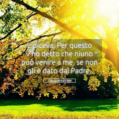Picture 05 - Giovanni 6:65 RIV - E diceva: Per questo v’ho detto che niuno può - Bible Verse Picture