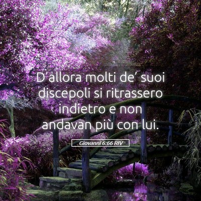 Picture 05 - Giovanni 6:66 RIV - D’allora molti de’ suoi discepoli si - Bible Verse Picture