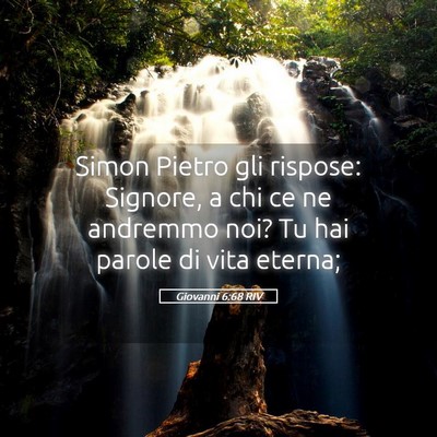 Picture 05 - Giovanni 6:68 RIV - Simon Pietro gli rispose: Signore, a chi ce ne - Bible Verse Picture