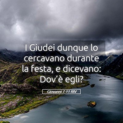 Picture 05 - Giovanni 7:11 RIV - I Giudei dunque lo cercavano durante la festa, e - Bible Verse Picture