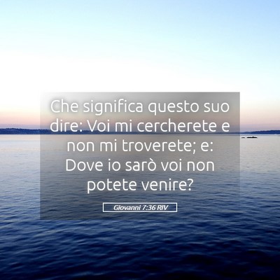 Picture 05 - Giovanni 7:36 RIV - Che significa questo suo dire: Voi mi cercherete - Bible Verse Picture