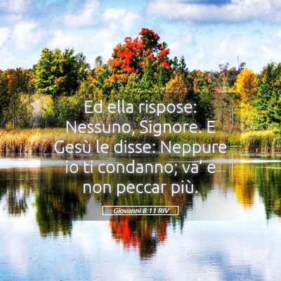 Picture 05 - Giovanni 8:11 RIV - Ed ella rispose: Nessuno, Signore. E Gesù le - Bible Verse Picture