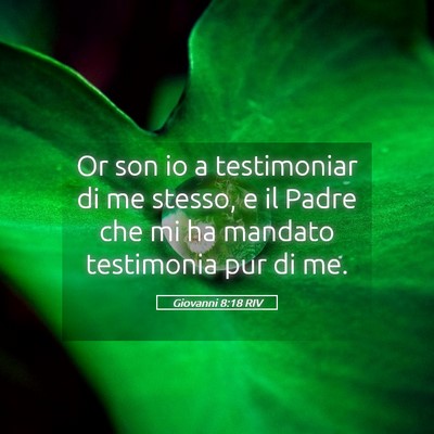 Picture 05 - Giovanni 8:18 RIV - Or son io a testimoniar di me stesso, e il Padre - Bible Verse Picture
